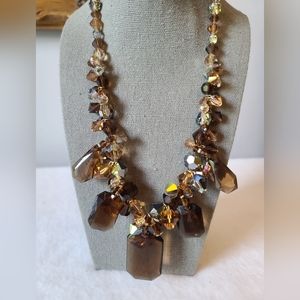 Volanta Collection Bronze Crystal AB Necklace